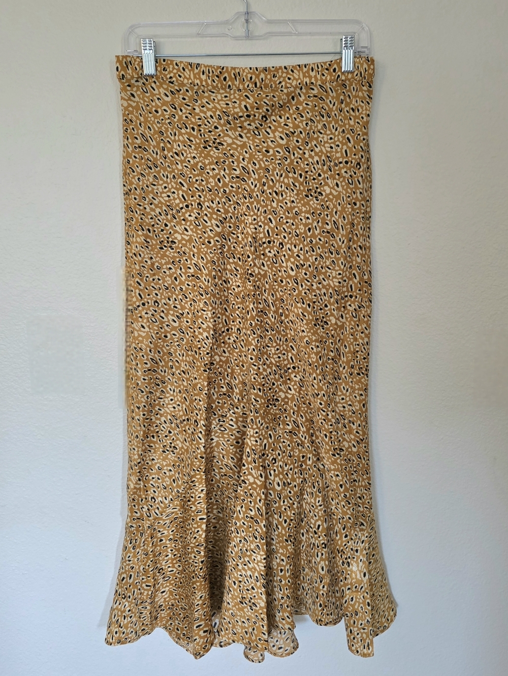 Topshop Mustard Leopard Print Skirt - 8